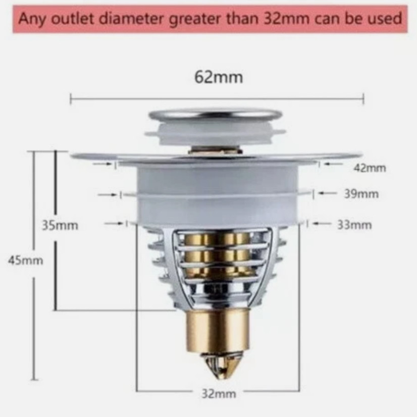 USA Universal Drain Magic Sink Stopper - Instantly Replace Broken Stoppers