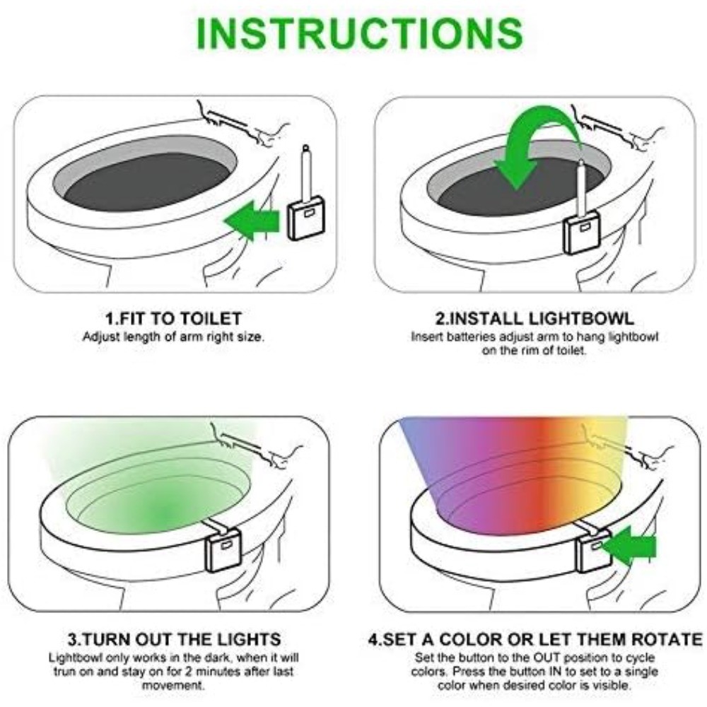 Color Changing Toliet Night Light Motion Sensor Led Motion (1 pk)