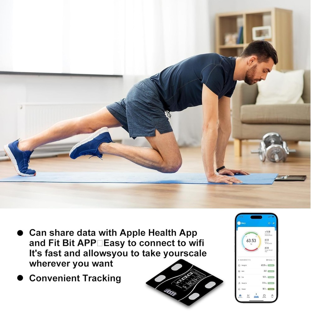 Digital Body Weight Scale Bluetooth Fat Scale High Precision Backlit Display US