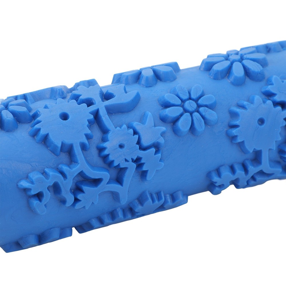 Pattern Paint Roller 5 Inch Flower Design Rubber Decorative Texture Roller