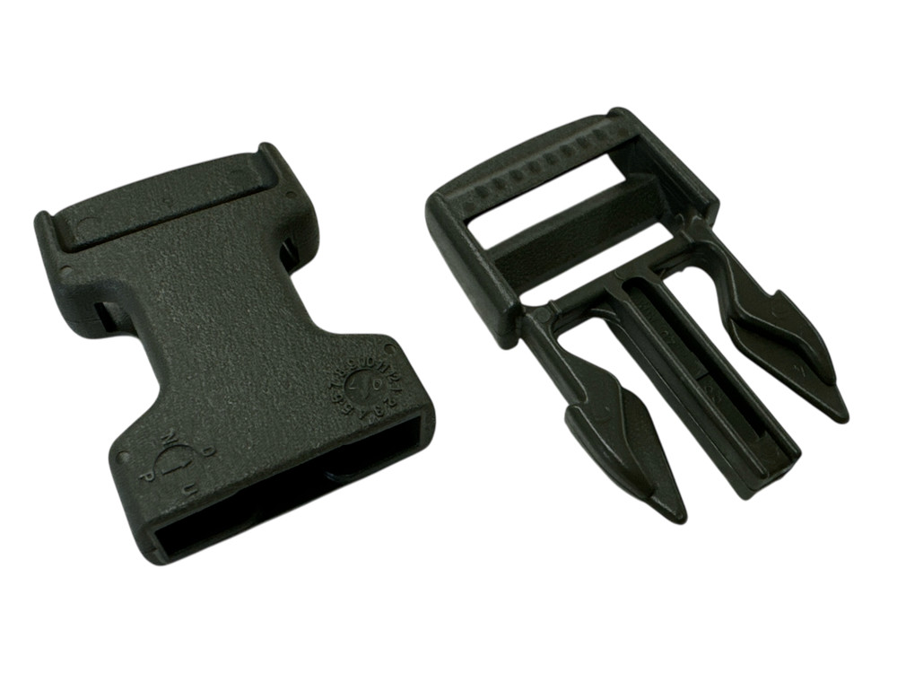 3/4" (19mm) Adjustable Side Release Buckles Green - 4 Pack | Heavy-Duty Plastic