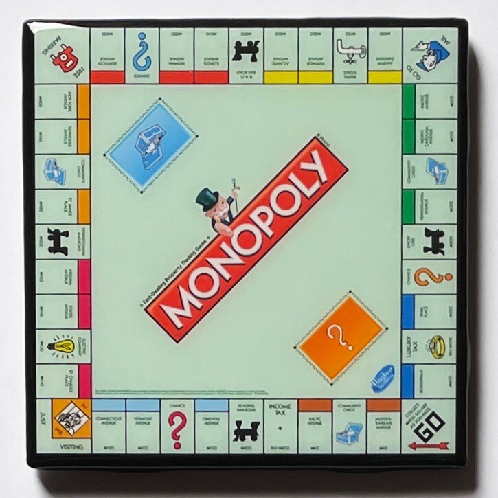 MONOPOLY BOARD Custom Ceramic Tile COASTER Barware Cork Games