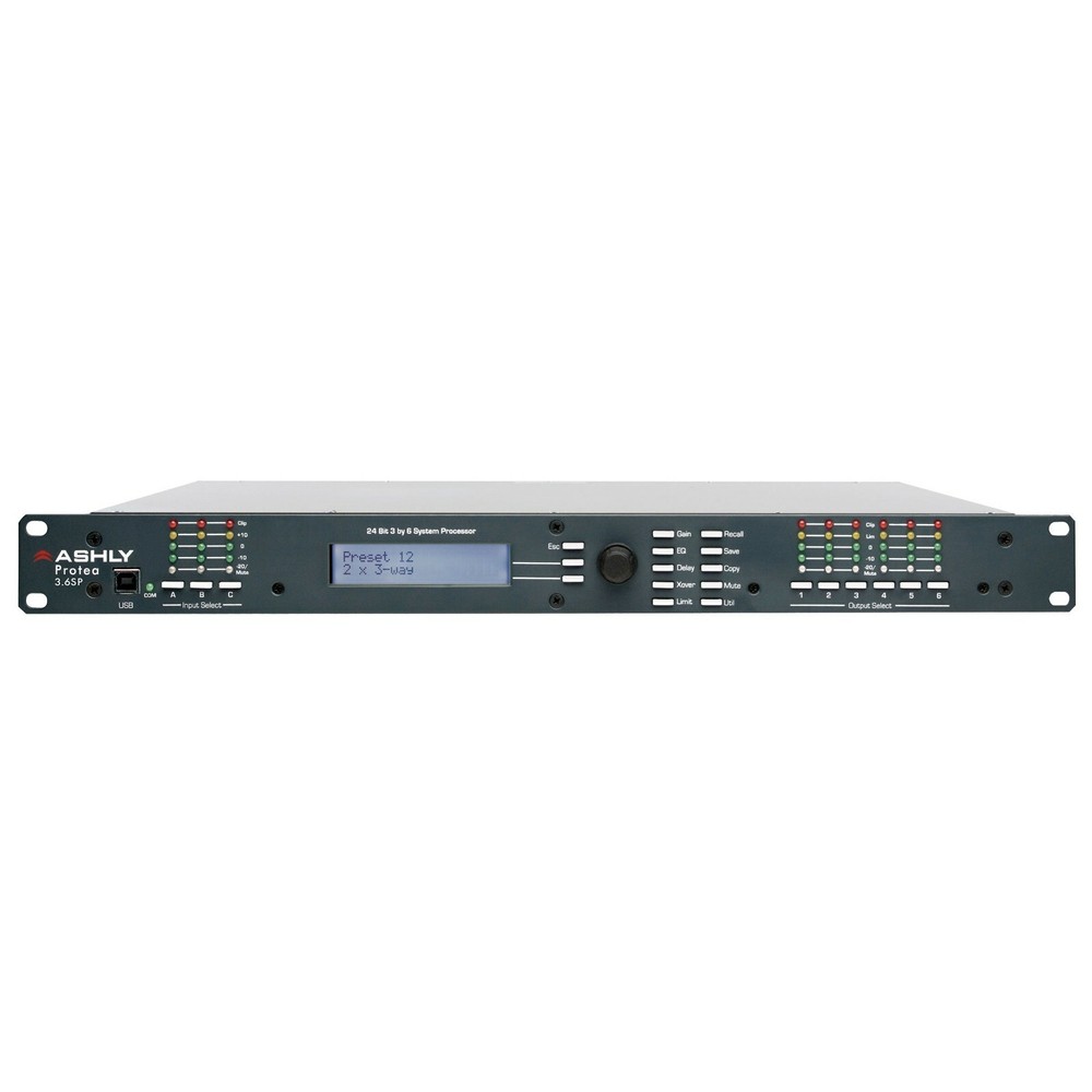 ASHLY PROTEA 3.6SP DSP LOUDSPEAKER SYSTEM PROCESSOR 3-IN X 6-OUT W/ USB