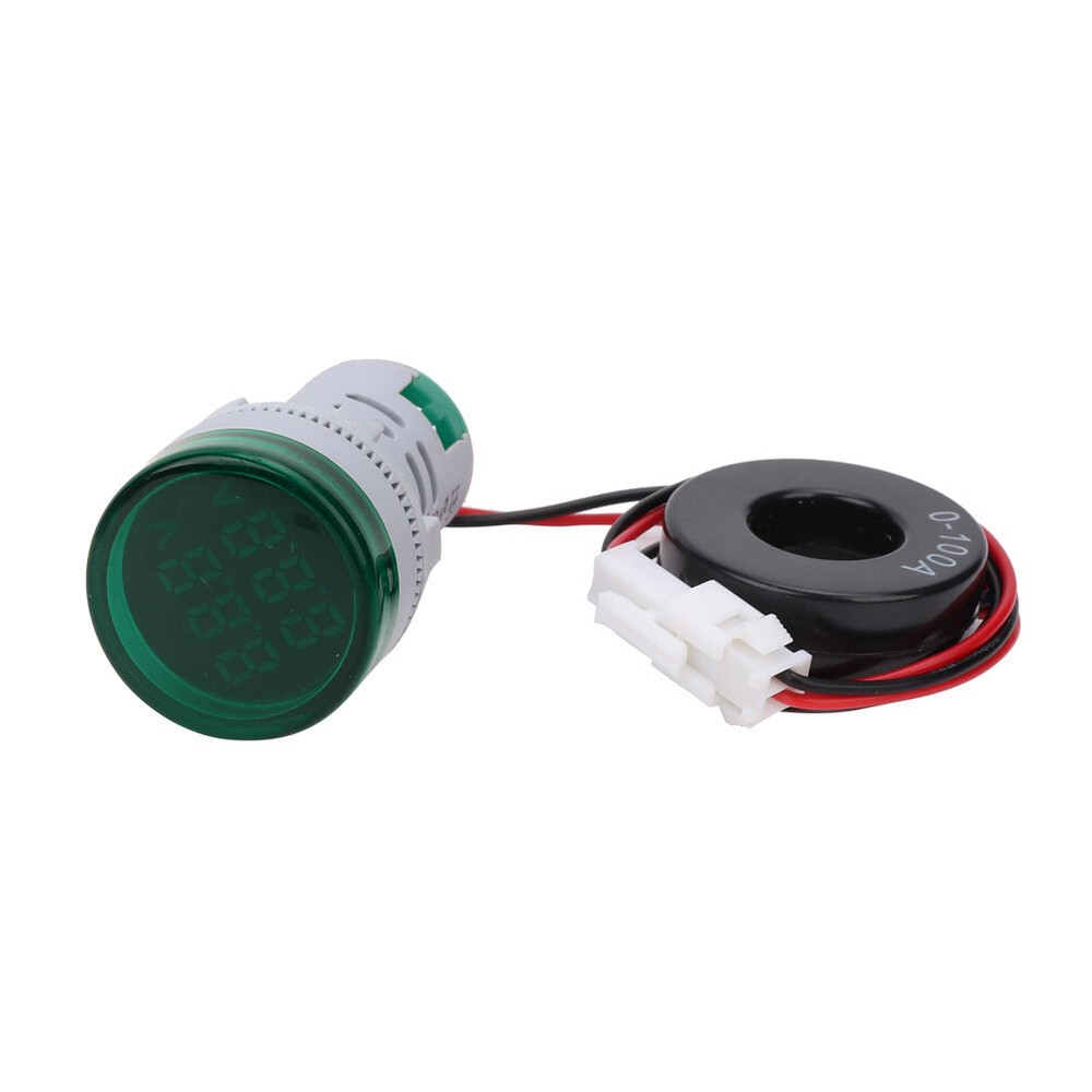 Round Digital Display Voltage Current 2 In 1 Integrated Indication Light