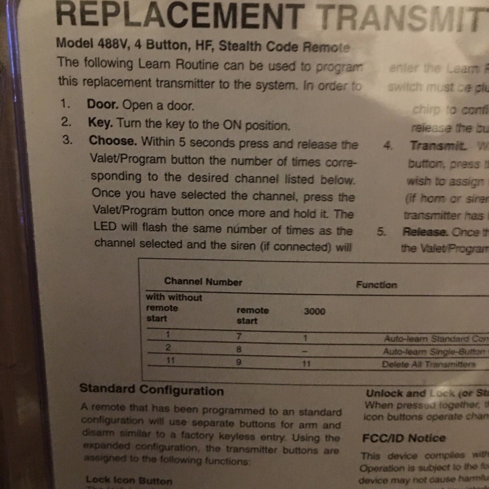 Viper Replacement Transmitter P/n 488v New