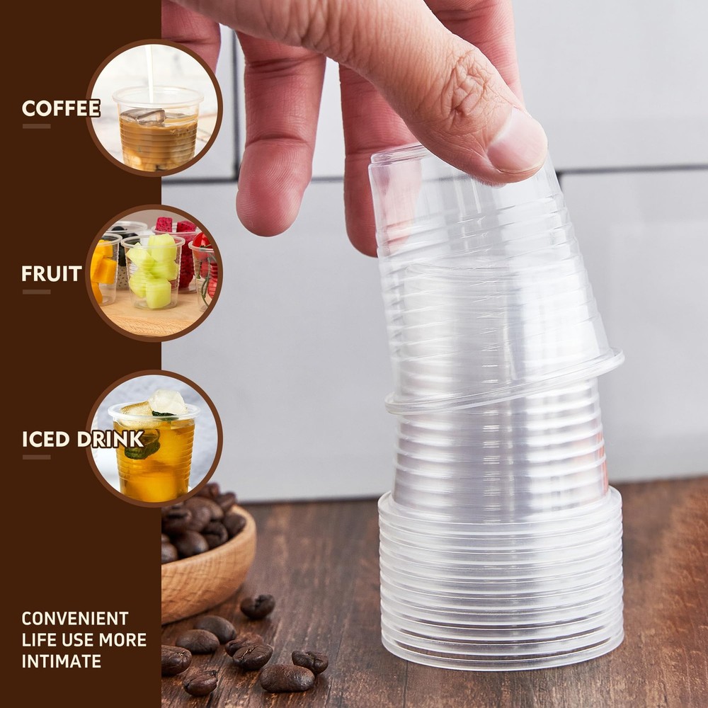100 Pack 3 oz Bathroom Plastic Cups, Disposable 3 oz, Transparent