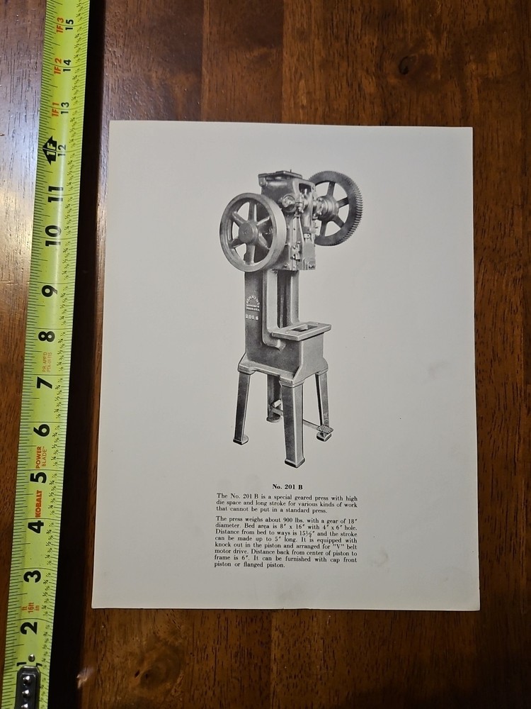 PERKINS 201B GEARED PRESS PHOTO ADVERTISMENT MACHINE