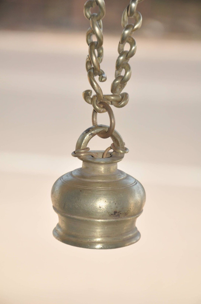 Vintage Hanging Handcrafted Solid Heavy Cow Bell With Chain