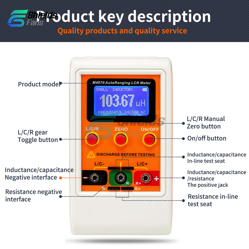 M4070 Handheld Auto Ranging LCR Meter Capacitance Inductance Resistance Tester