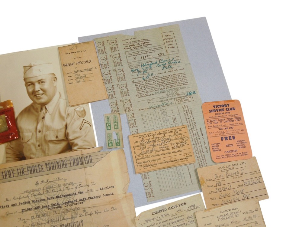 WWII US Army Air Force AAF Certificate Document Photo Group DR21