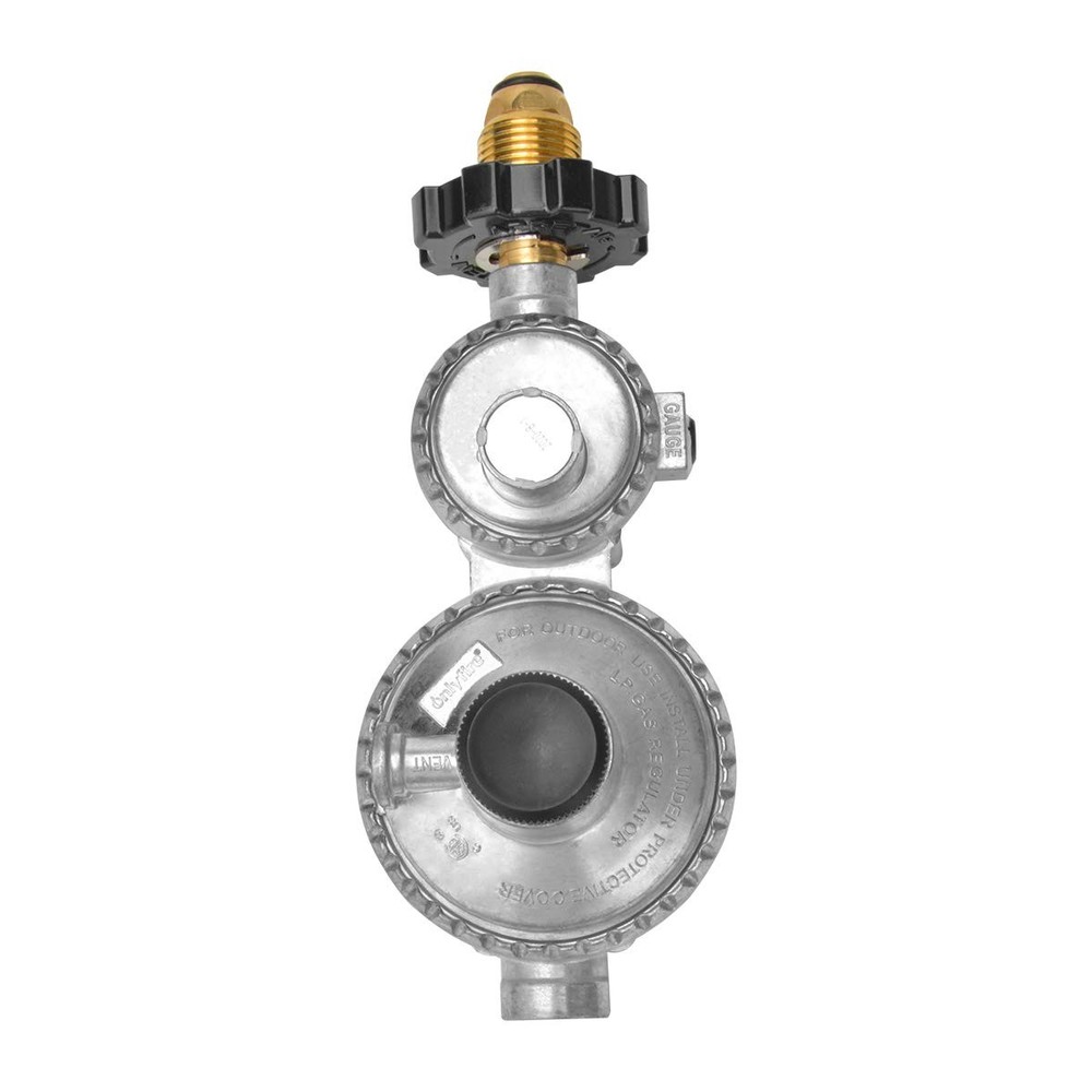 only fire Horizontal Two Stage Propane Regulator with POL, Silver