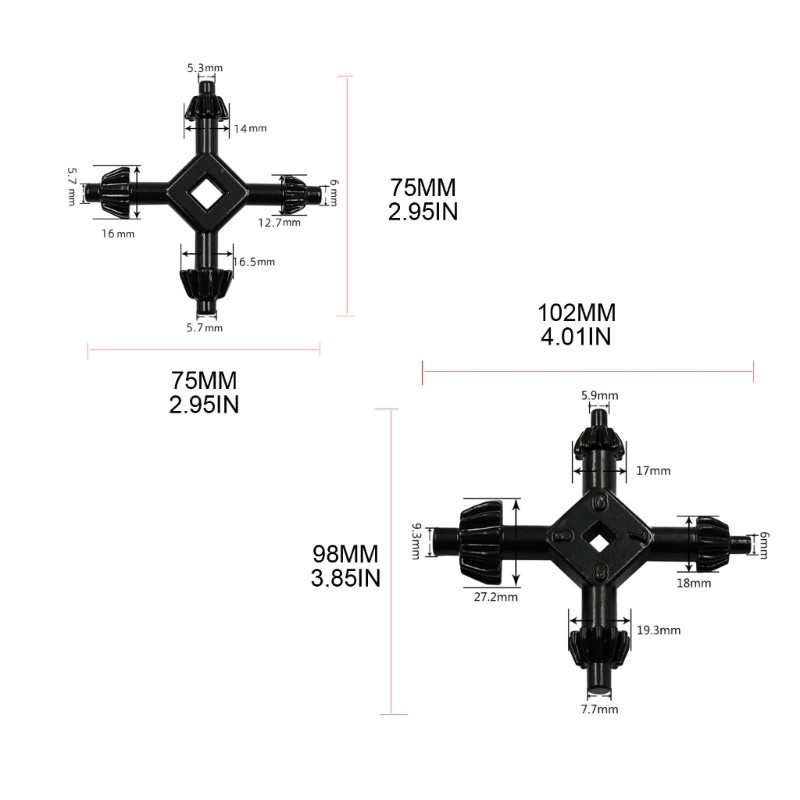 Multi function 4 In 1 Drill Chuck Key Durable and Versatile Tool Fit 4Sizes