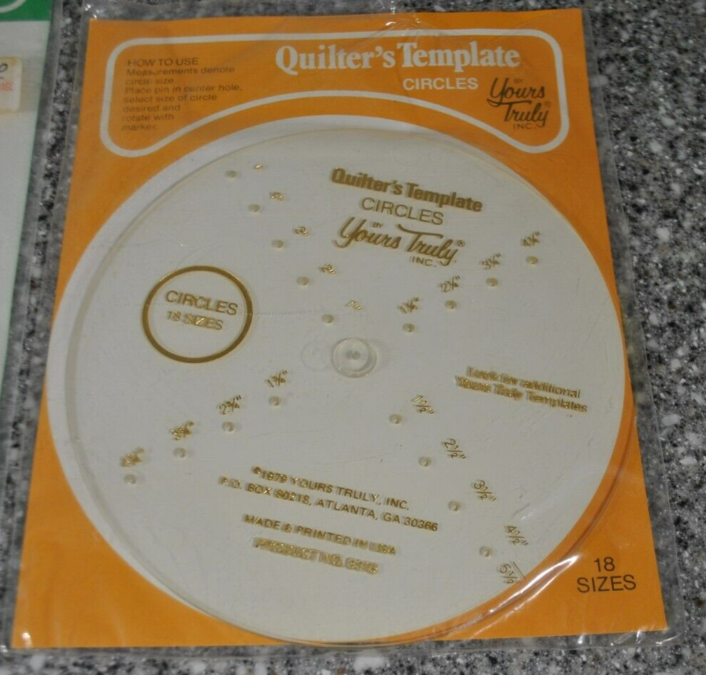 3 Different Vintage Quilters Templates Circles, Clam Shells, Triangles Vintage