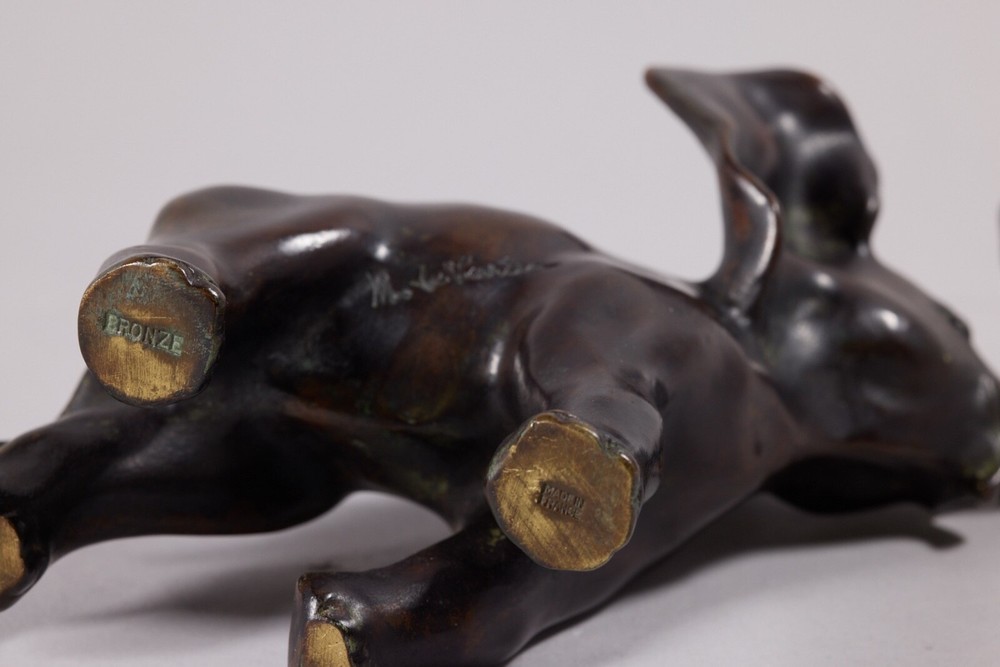 M. LeVerrier Bronze baby elephant bookend-signed