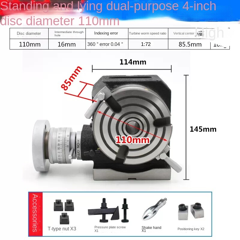 Vertical and Horizontal Milling Machine Horizontal Vertical Turntable