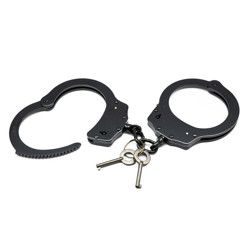 Professional Black Coated Steel Handcuff Double lock