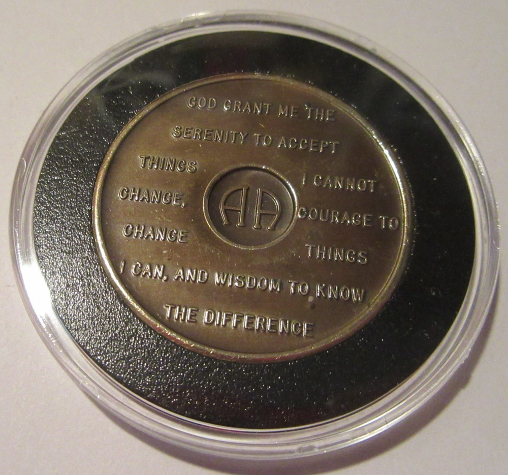 Alcoholics Anonymous 33 Year AA BACK Bronze Medallion Chip Coin Token
