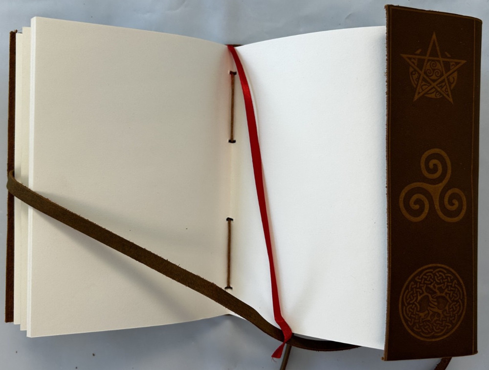 2-Pack Handcrafted Genuine Leather Diary Journal Notebook SUN-MOON Tan 110-page