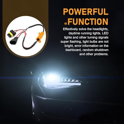 2 PCS 9006/HB4 Car LED Bulb Resistor Decoder, 50W 12V LED Load Resistor Kit,
