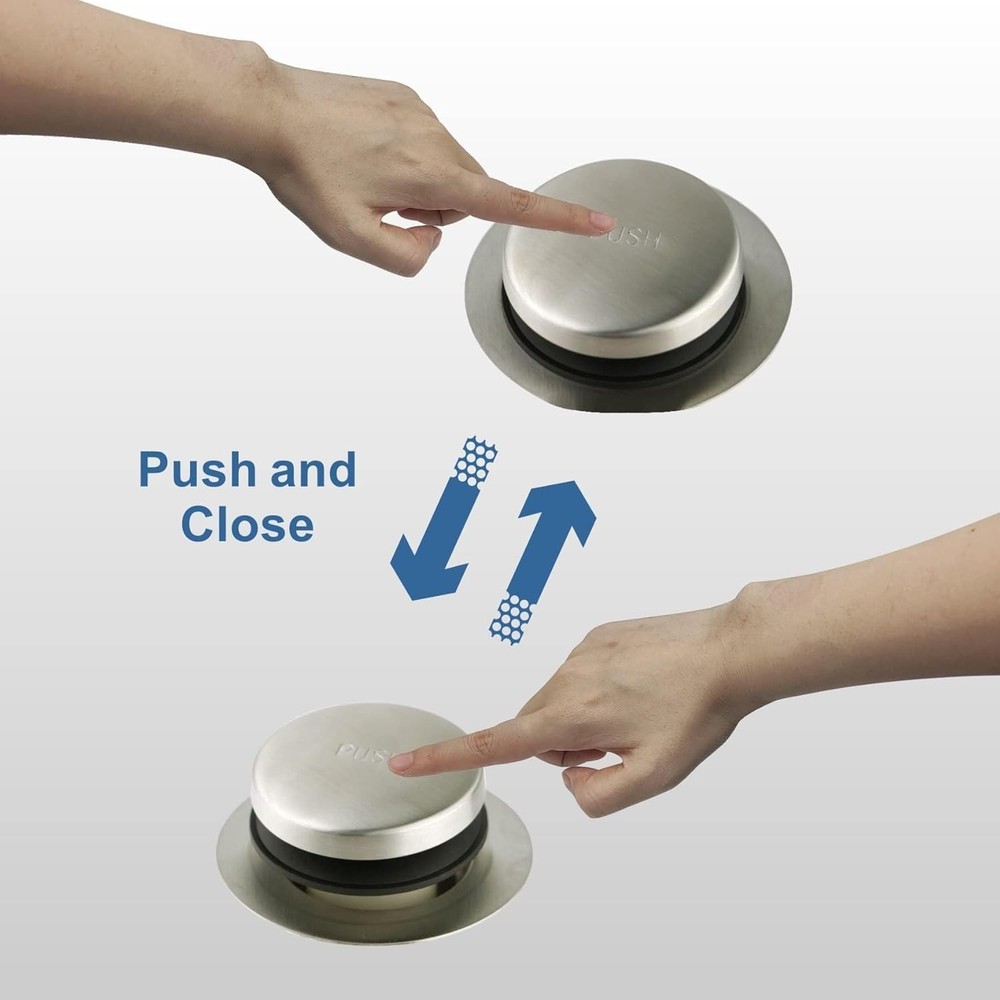 Brushed Nickel Tub Drain Tip-Toe Trim Set Conversion Kit