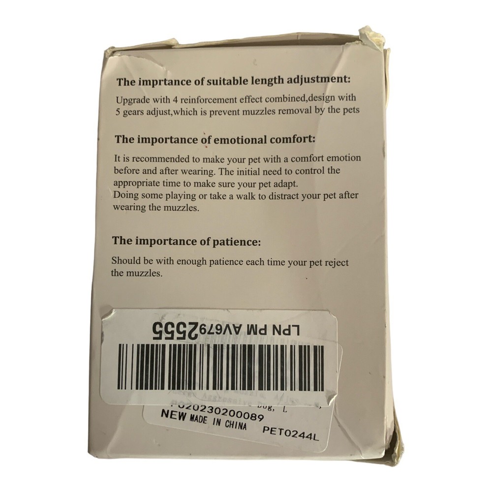 Pet Dog Muzzle Mouth Cover Size Large Black