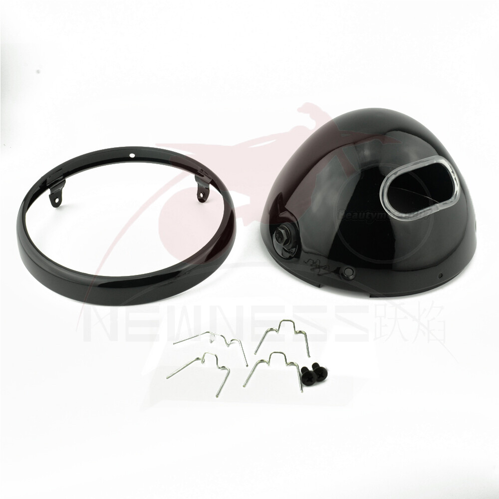 7" Motorcycle Headlight Round Housing Headlamp Light Bucket Shell Side Mount