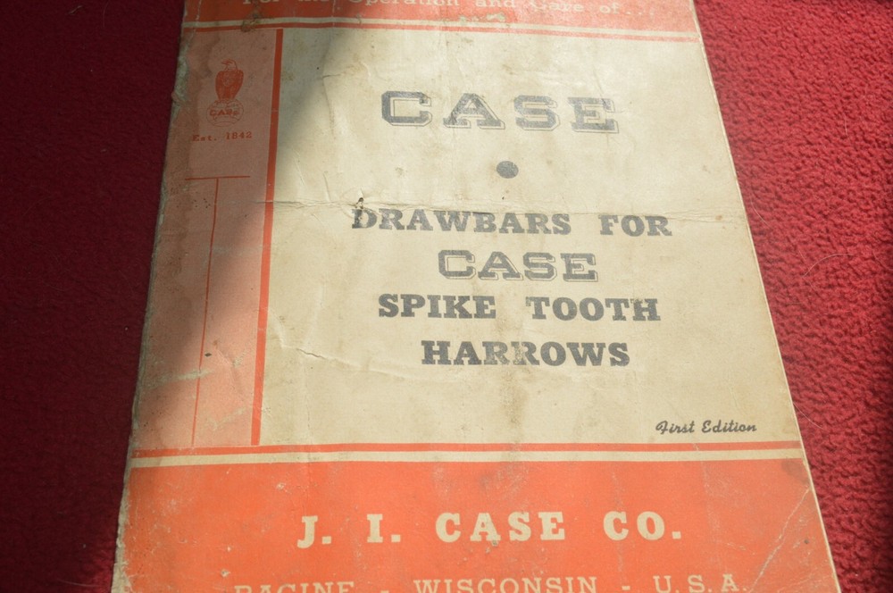 Case Tractor Drawbars For Spike Tooth Harrows Operator's Manual AMIL15