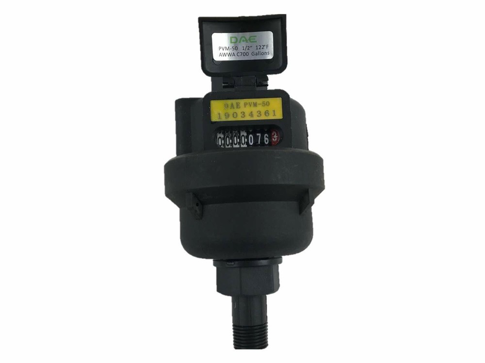 DAE PVM-50 Positive Displacement, Plastic Water Meter, 1/2” NPT Coupling,Gallon