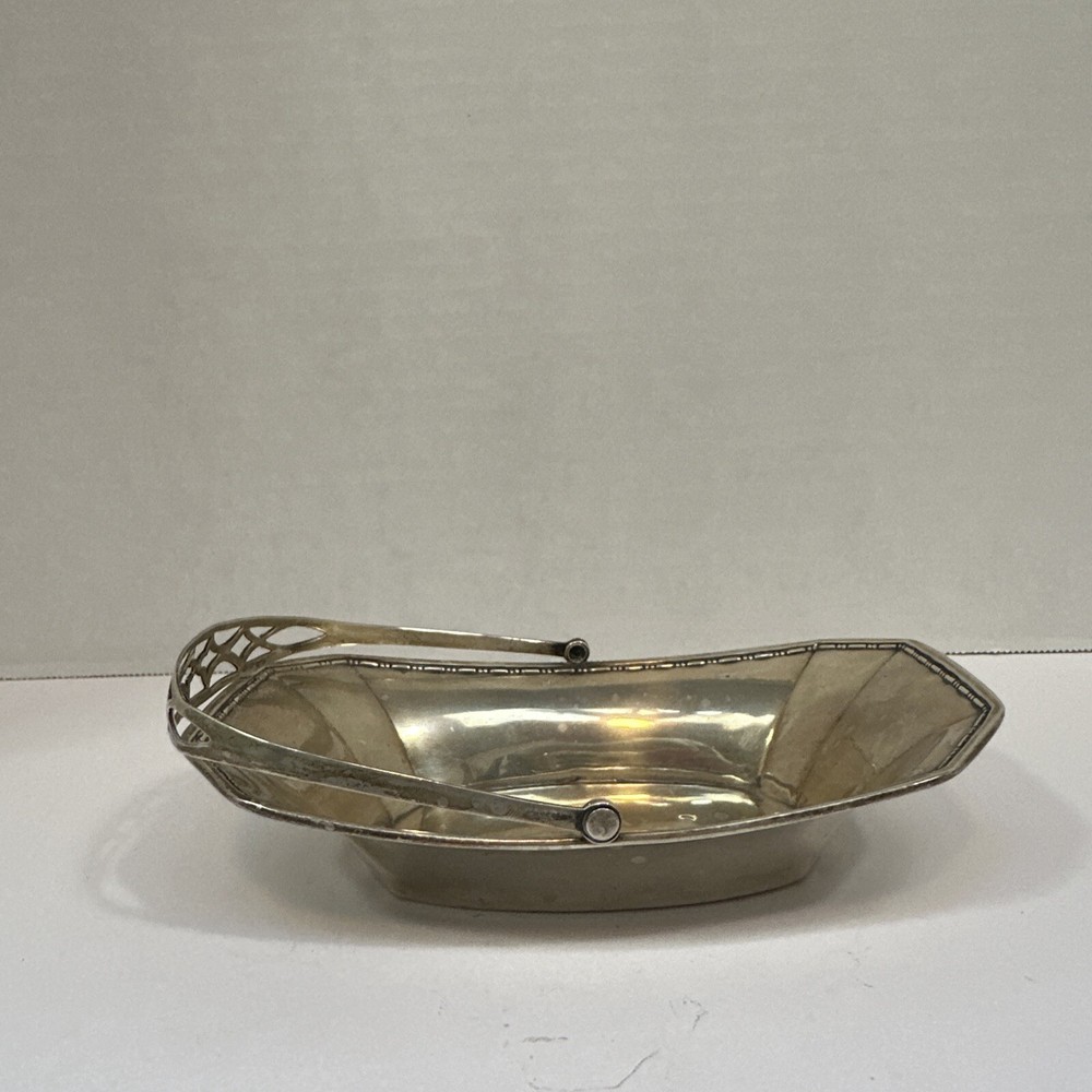 WEBSTER STERLING SILVER HANDLED BASKET BOWL ART DECO