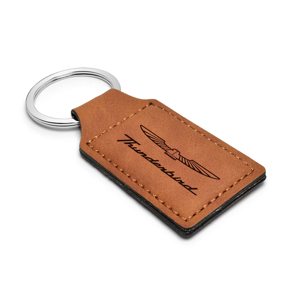 Ford Thunderbird Rectangular Brown Leather Key Chain