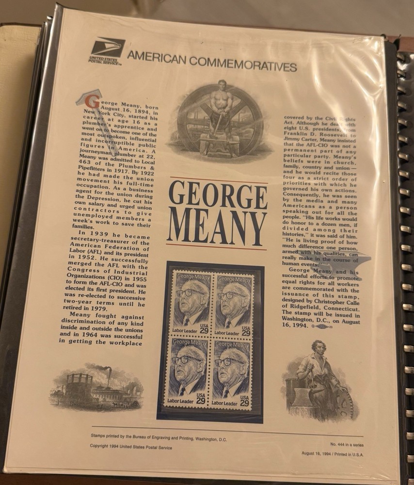 American Commemorative Collection Binder with 20 Panels, 1994