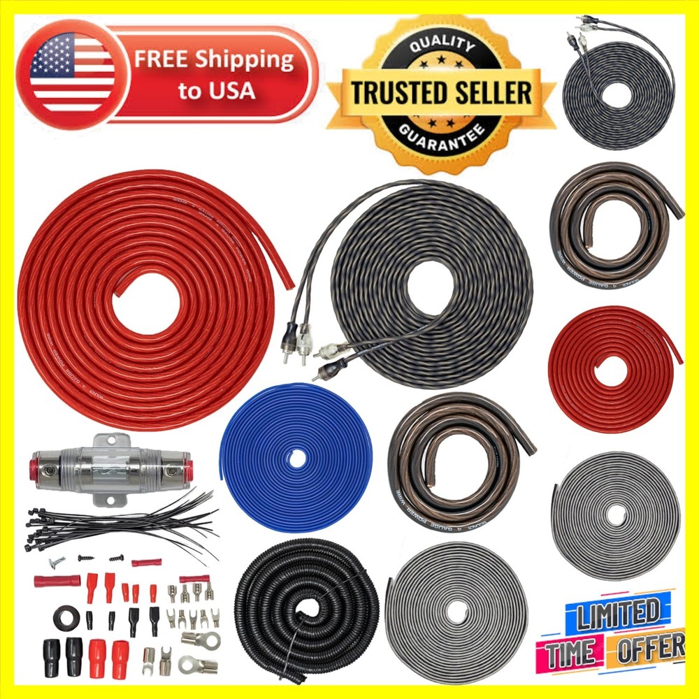 Complete 4 Gauge Amp Kit - 2500 Watts with Upgraded Components & Accessories
