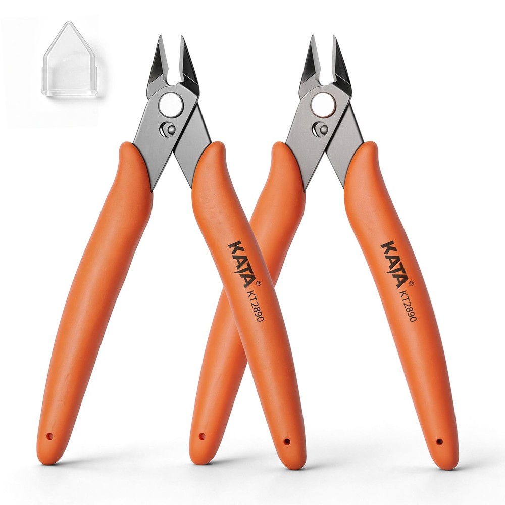 KATA Micro Wire Cutters Pliers: Precision Flush Cutter Tool for 2 Pack Orange