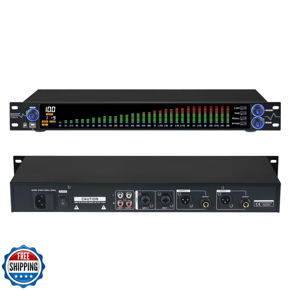 MIZISNR Digital Equalizer for Home Stereo Audio System, Professio