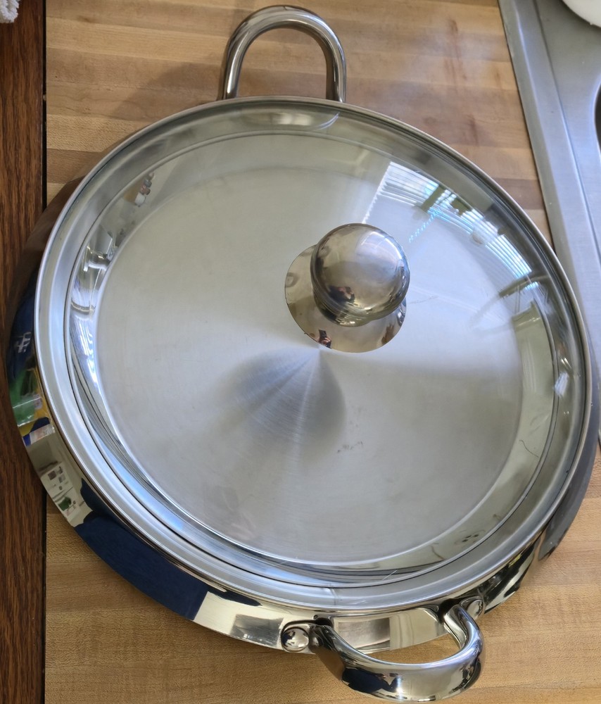 Gorham Griddle Pan W/ Lid Stainless Steel