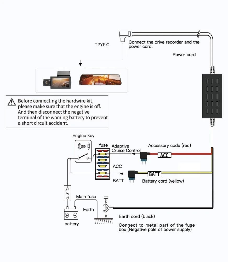 WOLFBOX USB C Hardwire Kit for...