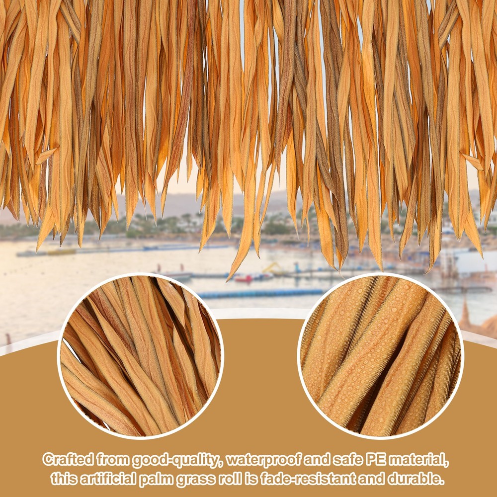 40" x 20" Artificial Palm Straw Rolls for Garden, Corn Leaf Mix