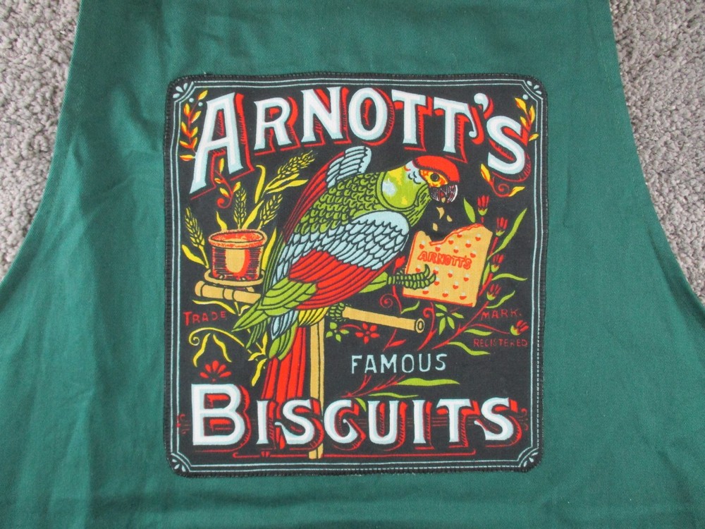 Arnott's Biscuits Apron Neck Strap/Back Tie Green Front Pocket/Pouch Graphic