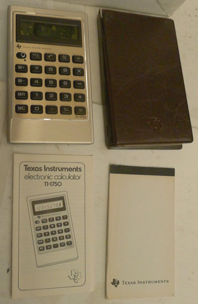 Texas Instruments TI-1750 Calculator + Box, Manual & Note Pad - BAD DISPLAY