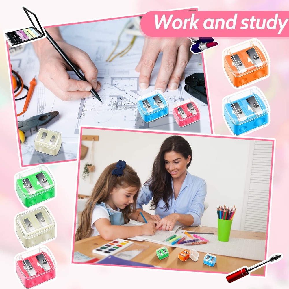 Chuangdi 5 Pack Makeup Pencil Sharpener Plastic Lip Liner Multi Colors