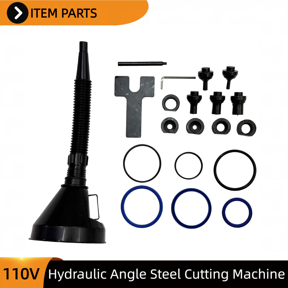 Electric Hydraulic 3-in-1 Angle Iron Processor Punching/Chamfering/Cutting 110V