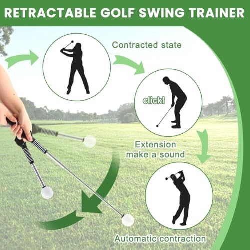 Retractable Golf Swing Training Aid – Fix Rhythm & Stop Slicing/Hooking, Right