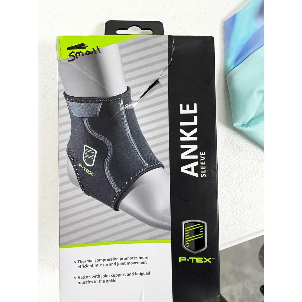 P-TEX Ankle Sleeve Thermal Compression Support Black Small PTXANK01
