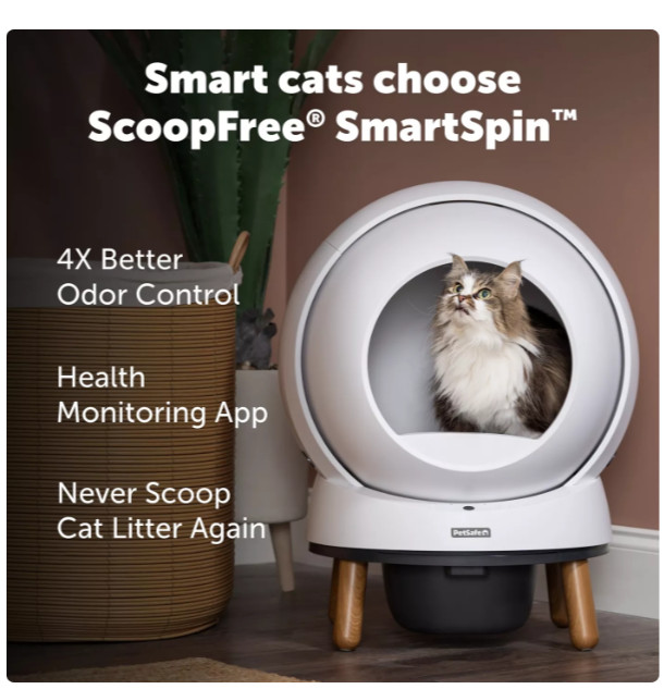 PetSafe ScoopFree SmartSpin Self Cleaning Litter Box App Control