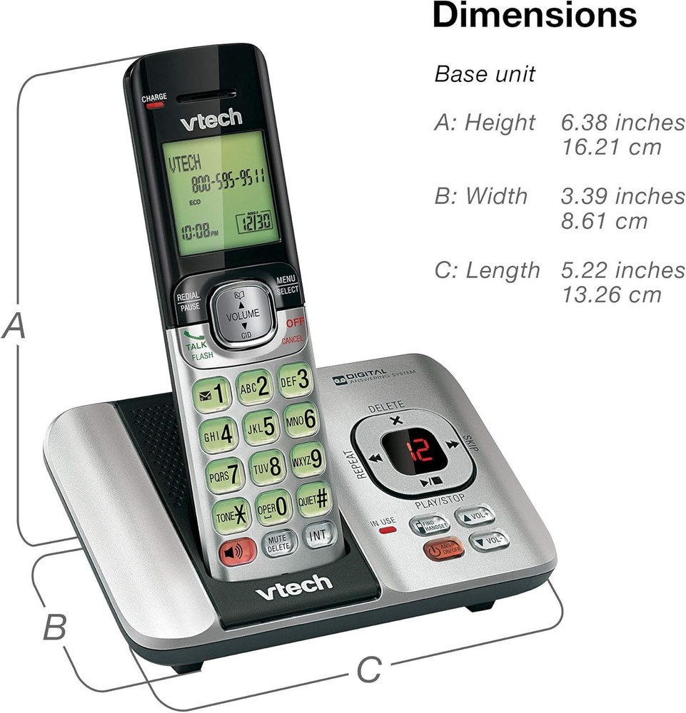 Phone System with 3 Handsets, Digital Answering Machine and Conference Calling