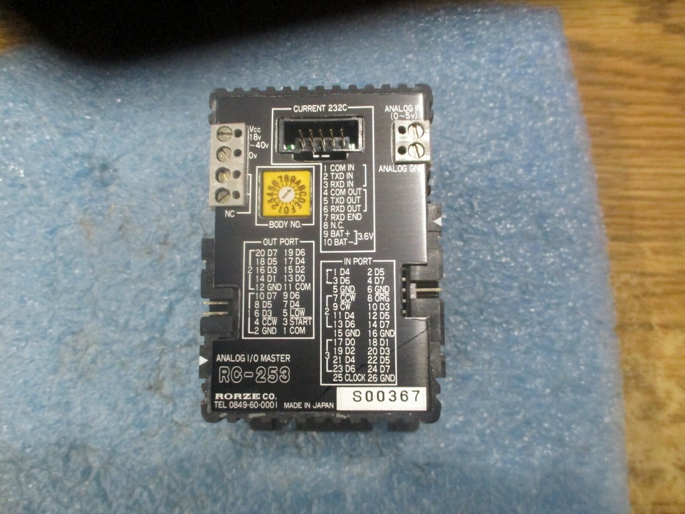 Rorze Model: RC-253 Analog 04A I/O Master. Version 3.07A