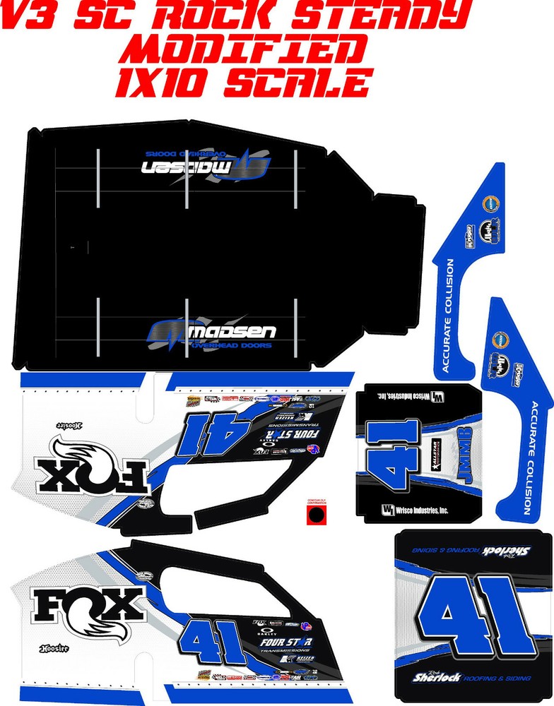 ROCKSTEADY MIDWEST MODIFIED SLASH FXRCV1BLUE THEME WRAP KIT
