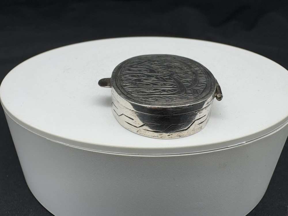 Antique Sterling Silver Oval Pill Box, 26 grams