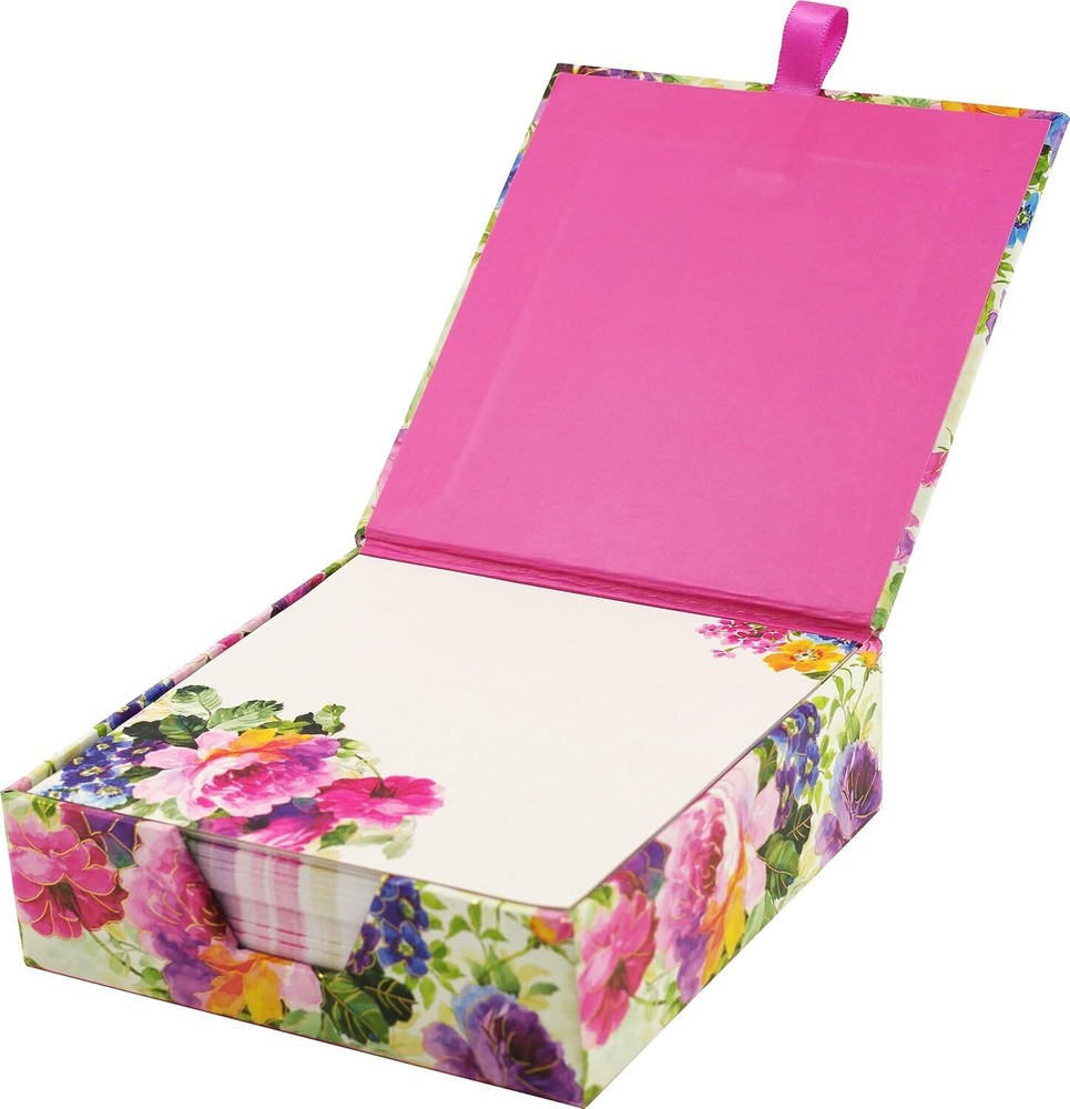 Peony Garden Desk Notes Notepad with Sticky Notes & Memo Pad Set 250 Pages