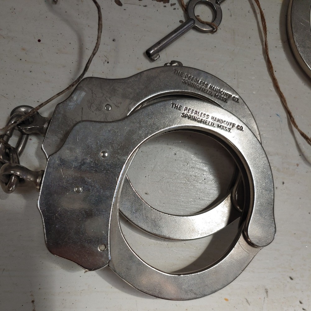 Two Smith & Wesson Handcuffs Cuff Vintage with key(s)